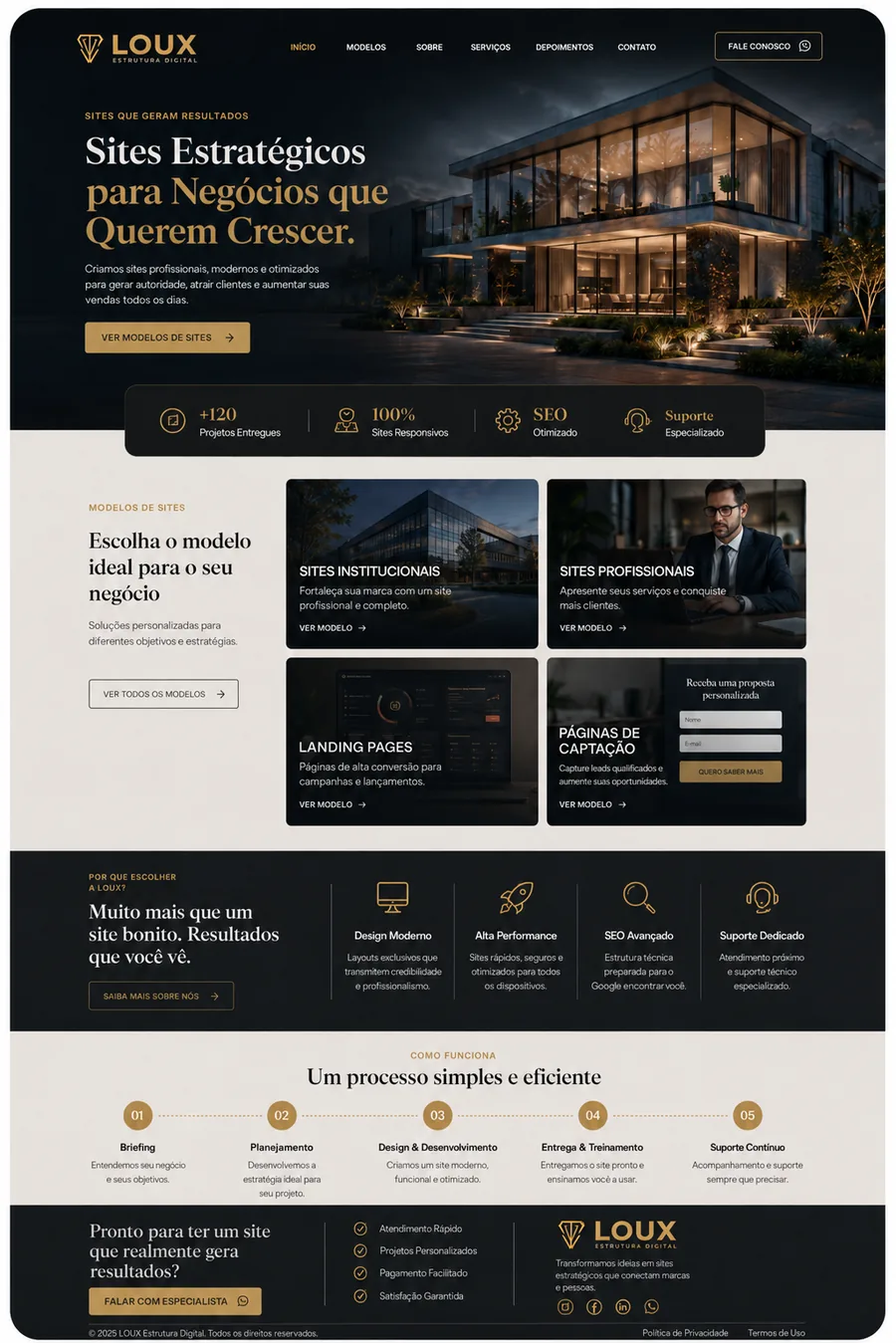 Modelo de portfólio de sites do Lourival
